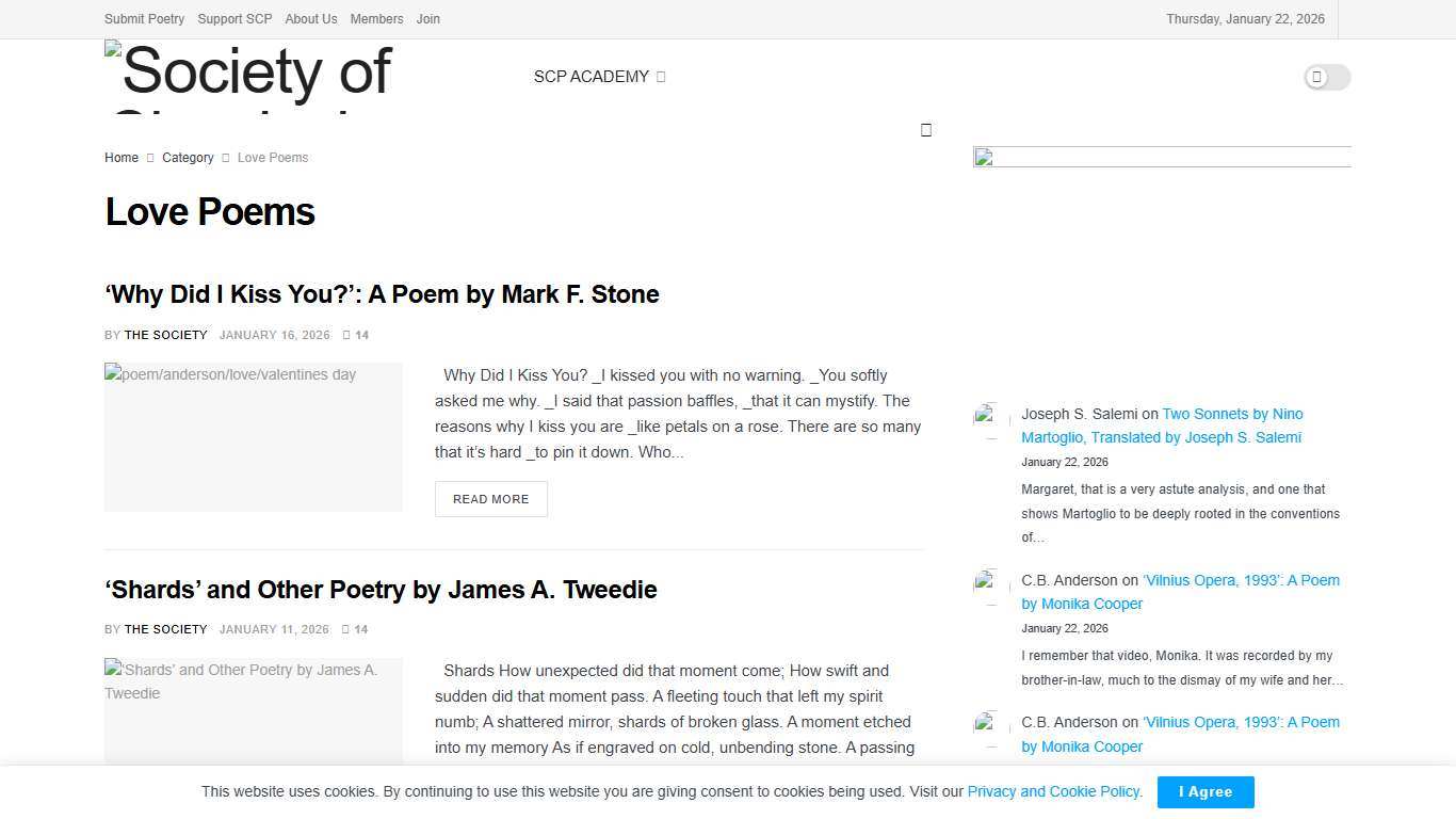 Love Poems Society of Classical Poets